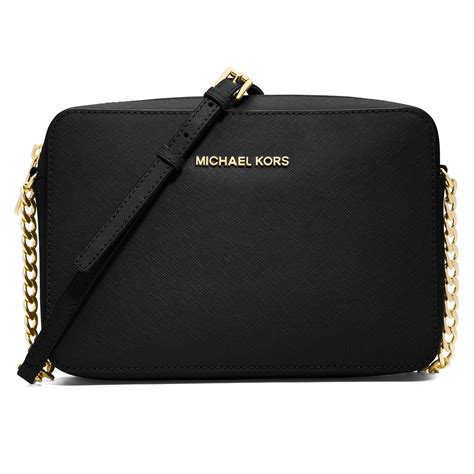 michael michael kors jet set crossbody black|mk jet set large crossbody.